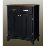 The Black Buffet with Cherry Wood Top (Black) (35.5H x 29.25W x 16D)