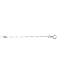 10" 14K White Gold Dimond Cut Bead Chain & Pebble Like Anklet w/ Spring Ring Clasp