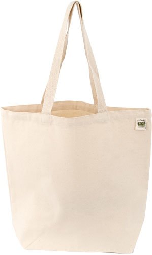 ECOBAGS® CAN-202 Natural Cotton Canvas Reusable Book/Grocery Tote Bag