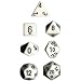 Chessex Dice: Polyhedral 7-Die Opaque Dice Set - White with Black