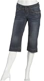 Hydraulic Junior's Plain Front Capri with Back Flap Pockets, Medium Wash, 0