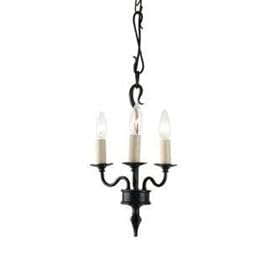 Royce Lighting RC2161/3BK/1 Coventry Collection Three Light Chandelier, Black Finish