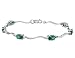 Jewelry : Created Emerald Gemstone and Diamond Bracelet in White Gold