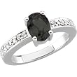 14K White Gold Onyx and Diamond Ring