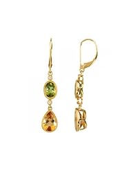 Citrine, Peridot & Diamond Earrings