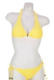 Yellow Halter Top & Tie Side Bottom Bikini Set