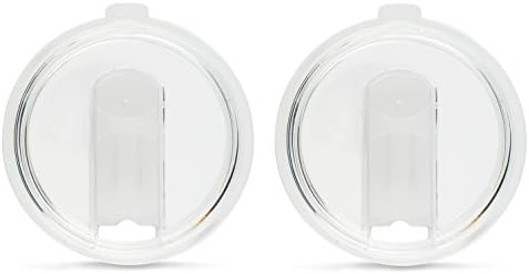 2 x NEW Splash Resistant Lid Sliding Lid for 30 oz Tumblers, Straw Friendly Clear Lid - Fits Yeti Rambler, KRYO KUP, and more.