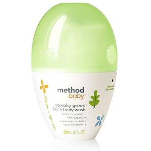 Click here to buy method baby Squeaky Green Hair + Body Wash, Rice Milk + Mallow 8 fl oz (236 ml) by Method Products.