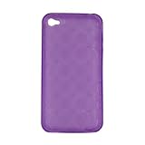 CASETRONICS Glossy Purple Circles Soft Hybrid Silicon Gel Case for Apple iPhone 4G