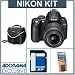 Nikon D5000 DX-Format 12.3 Megapixel Digital SLR Camera/Lens Kit with 18mm - 55mm f/3.5-5.6G AF-S DX (VR) Lens, with 4GB SD Memory Card, Spare EN-EL9 Lithium-Ion Rechargeable Battery, Camera System Bag