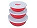 Gibson Colorsplash Harland 6-Piece Covered Bowl Set, Red/White