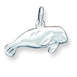 Sterling Silver Manatee Charm with 20 inch Sterling Silver Chain