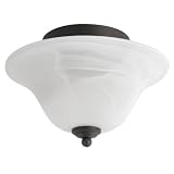 Globe 6260901 Enersaver Energy Star Qualified Semi-Flush Mount, Oil-Rubbed Bronze with Alabaster Glass Shade