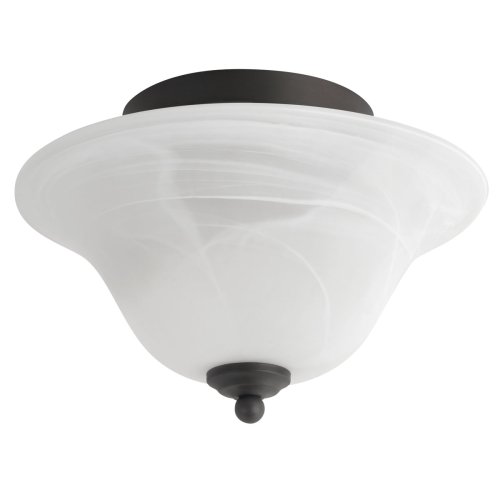 Globe 6260901 Enersaver Energy Star Qualified Semi-Flush Mount, Oil-Rubbed Bronze with Alabaster Glass Shade
