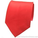 BRAND NEW Mens Necktie SOLID CRIMSON RED Satin Neck TIE