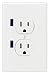 FastMac ACE-7169 U-Socket Standard Duplex Dual Outlet Dual USB, 110V, 15AMP TruePower, White
