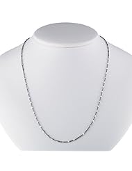 Sterling Silver Black and White Plated Bead Chain Necklace - 16 Inches