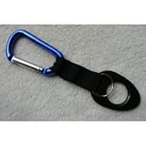 Water Bottle Holder With Blue Aluminum Carabiner Attachment