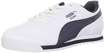 PUMA Men's Roma Basic Leather Sneaker,White/New Navy,6 D US
