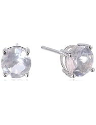 Sterling Silver 6mm Round Gemstone Solitaire Earrings