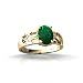 14K Yellow Gold Oval Created Emerald Ring