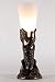 Bronzed Griffin and Glass Table Top Torchiere Uplight Lamp