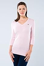 3/4 Sleeve Cotton Cashmere V-neck Sweater