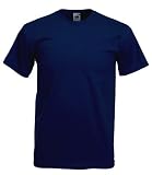 V-Neck plain blank short sleeve t-shirt Navy Blue Large (41 - 43 inch chest)