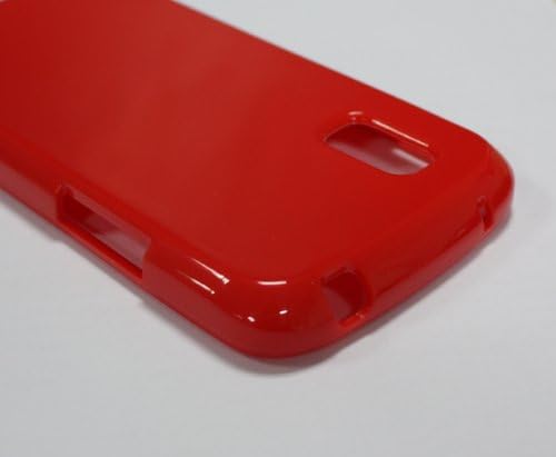 Worldshopping Candy Color Glossy Skin Soft TPU Case Cover for LG Google Nexus 4 + Free Accessories (Red)