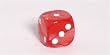 16mm 6-sided Round Edge Pearlized Dice, Red with White