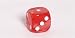 16mm 6-sided Round Edge Pearlized Dice, Red with White