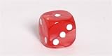 16mm 6-sided Round Edge Pearlized Dice, Red with White