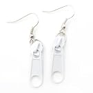 Zip Hook Earrings (White)