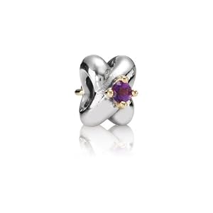 Pandora Damen-Bead  Sterling-Silber 925 X-Form mit Amethyst KASI 79371AM