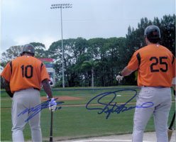 Signed Orioles, Baltimore (Miguel Tejada, Rafael Palmeiro) 8x10 By Miguel Tejada and Rafael Palmeiro Photo