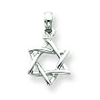 14k White Gold 3-D Star of David Pendant