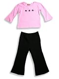 Rubbies - Girls 2-Piece Pant Set, Pink, Black