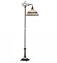 Meyda Tiffany 65839 Arm Floor Lamp, Mahogany Bronze Finish with Amber Beige Art