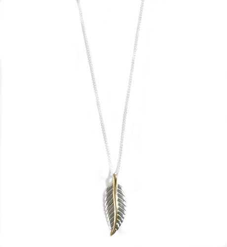 Sterling Silver Gold Leaf Necklace