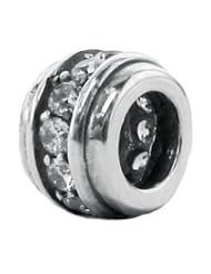 Sterling Silver Barrel CZ Zable Bead Charm BZ19.9903