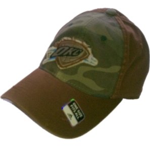 Oklahoma Thunder Cap Hat Adidas Brown Camo Slouch Flex