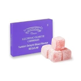 Electronic Cigarette Flavoured Cartridges for the Gamucci Classic (Turkish Delight / Rose flavour - 16mg Cartridges - Pack of 5)