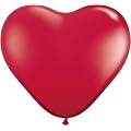 Ruby Red 6" Latex Hearts Balloons x 5 - Qualatex