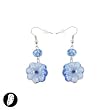 SG PARIS BIJOUX FANTAISIE BOUCLE D'OREILLES CROCHET FEMME VERRE-ROCAILLE BLEU