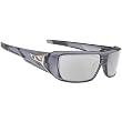 Spy HSX Sunglasses - Spy Optic Scoop Series Casual Wear Eyewear w/ Free B&F Heart Sticker Bundle - Translucent Black/Grey with Silver Mirror