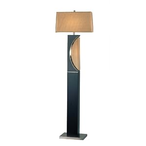 Nova Lighting 1736 Half Moon Floor Lamp, Dark Brown Wood and Brushed Nickel with Etruscan... by Nova Lighting