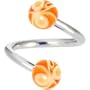 Spiral Twister - Orange Marble Belly Button Ring