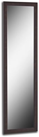 High Quality Over The Door Mirror - 38 X 14, Easy to Hang- Brown Finish