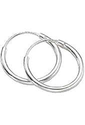 Continuous Endless Hoop Round Circle Small Sterling Silver Earrings 12mm