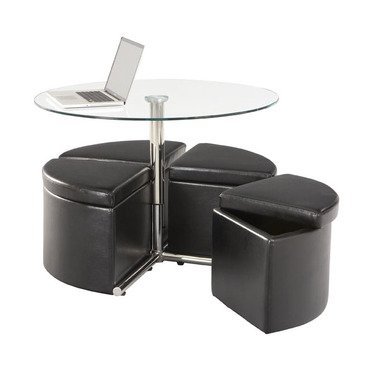 Standard Furniture Cosmo 5 Piece Round Coffee Table Set w/ Adjustable Heigh Base Standard Furniture Cosmo 5 Piece Round Coffee Table Set w/ Adjustable Heigh Base